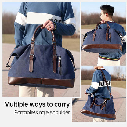 AUGUR 2012 Portable Casual Canvas Travel Handbag Baggage Shoulder Crossby Bag(Coffee) - Handbags by AUGUR | Online Shopping South Africa | PMC Jewellery | Buy Now Pay Later Mobicred