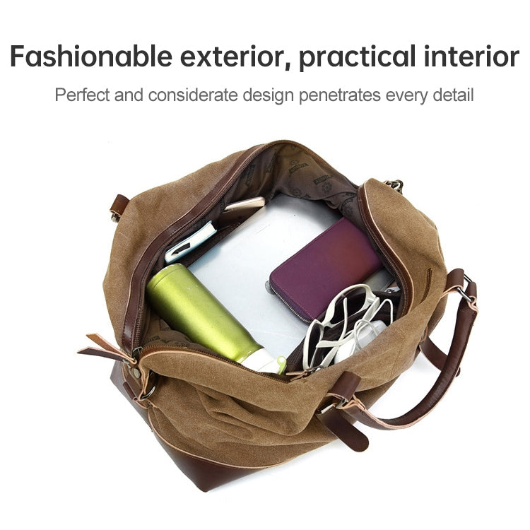 AUGUR 2012 Portable Casual Canvas Travel Handbag Baggage Shoulder Crossby Bag(Grey) - free shipping - PMC TechLife - Order now!