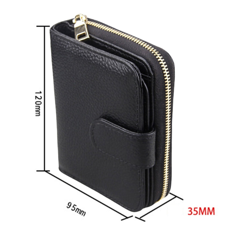 KB132 Female Style Full Grain Cow Leather Multifunctional RFID Wallet/ Card Bag/ Driving License Package(Black) - Wallets by PMC Jewellery | Online Shopping South Africa | PMC Jewellery | Buy Now Pay Later Mobicred