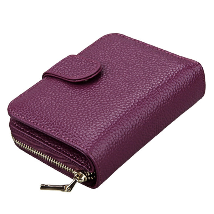 KB132 Female Style Full Grain Cow Leather Multifunctional RFID Wallet/ Card Bag/ Driving License Package(Purple) - Wallets by PMC Jewellery | Online Shopping South Africa | PMC Jewellery | Buy Now Pay Later Mobicred