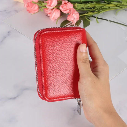 KB205 Antimagnetic RFID Litchi Texture Leather Zipper Large-capacity Card Holder Wallet(Pink) - Antimagnetic RFID Package by PMC Jewellery | Online Shopping South Africa | PMC Jewellery | Buy Now Pay Later Mobicred