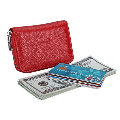 KB205 Antimagnetic RFID Litchi Texture Leather Zipper Large-capacity Card Holder Wallet(Red) - Antimagnetic RFID Package by PMC Jewellery | Online Shopping South Africa | PMC Jewellery | Buy Now Pay Later Mobicred