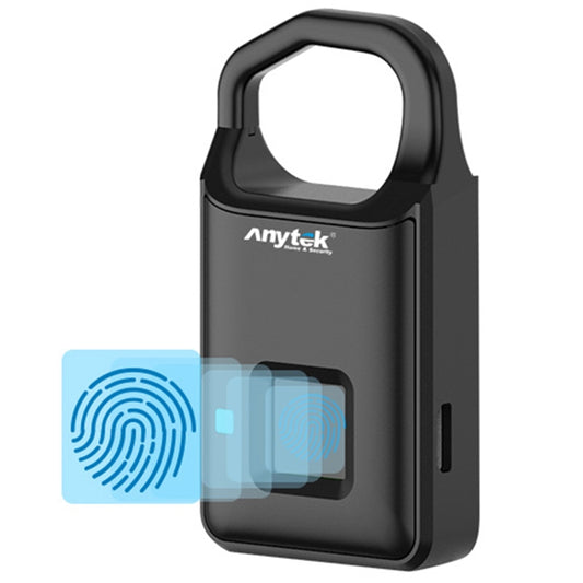 Anytek P4 3.7V Micro USB Charging Semiconductor Fingerprint Sensing Small Padlock - Padlocks by Anytek | Online Shopping South Africa | PMC Jewellery | Buy Now Pay Later Mobicred