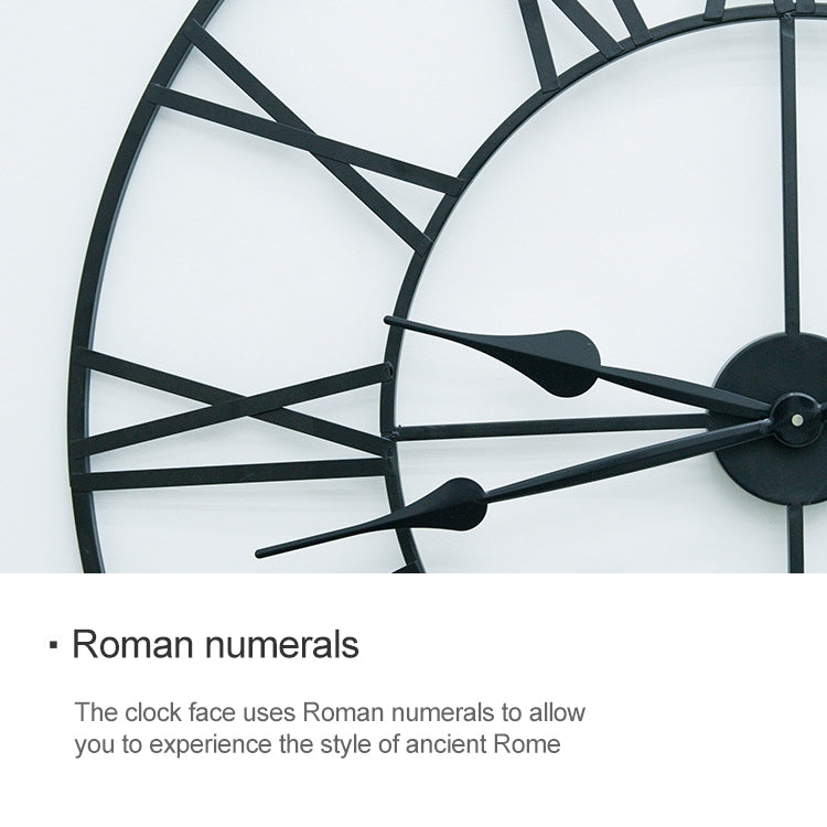 40cm Retro Living Room Iron Round Roman Numeral Mute Decorative Wall Clock (Silver) - Wall Clock by PMc TechLife | Online Shopping South Africa | PMc TechLife | Buy Now Pay Later Mobicred