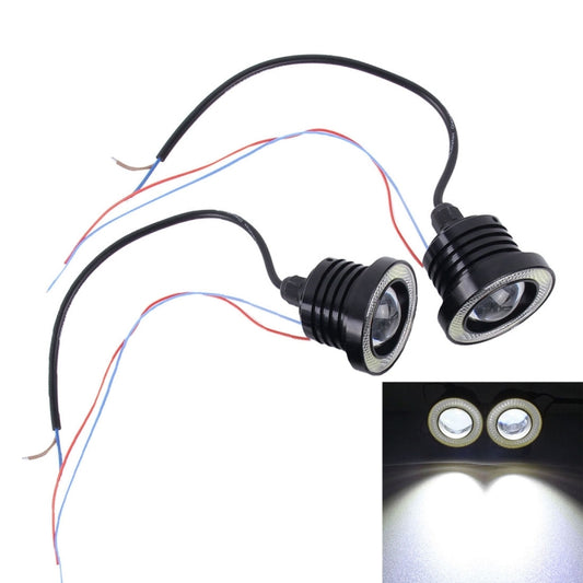 2 PCS 2.5 inch DC12-24V 10W 900LM 6500K Car Angel Eyes Fog Lamp Foglight, Cable Length: 20cm(White Light + White Light) - Fog / Driving Lights by PMC Jewellery | Online Shopping South Africa | PMC Jewellery | Buy Now Pay Later Mobicred