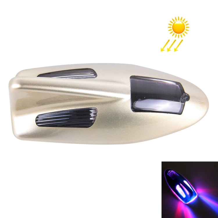 Solar Colorful Light Anti Collision Shark Fin Car Taillight LED Flash Warning Light Caution Light(Gold) - Warning Lights by PMC Jewellery | Online Shopping South Africa | PMC Jewellery | Buy Now Pay Later Mobicred