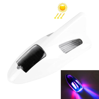 Solar Colorful Light Anti Collision Shark Fin Car Taillight LED Flash Warning Light Caution Light(White) - Warning Lights by PMC Jewellery | Online Shopping South Africa | PMC Jewellery | Buy Now Pay Later Mobicred