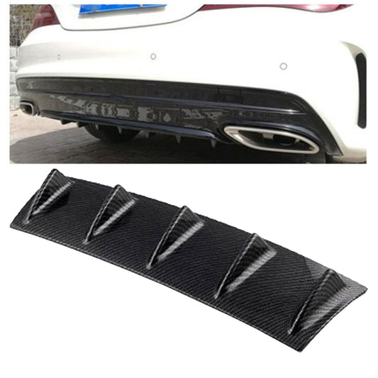 Universal Car Rear Bumper Lip Diffuser 5 Shark Fin Style Carbon Fiber  ABS, Size: 60.0x18.0x5.0cm - Bumper by PMC Jewellery | Online Shopping South Africa | PMC Jewellery | Buy Now Pay Later Mobicred