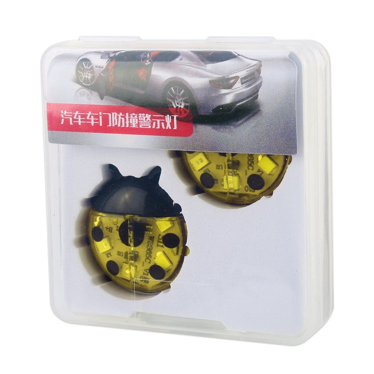 2pcs Ladybug Shape Car Door Anti-collision Colorful Warning Light(Yellow) - Warning Lights by PMC Jewellery | Online Shopping South Africa | PMC Jewellery | Buy Now Pay Later Mobicred