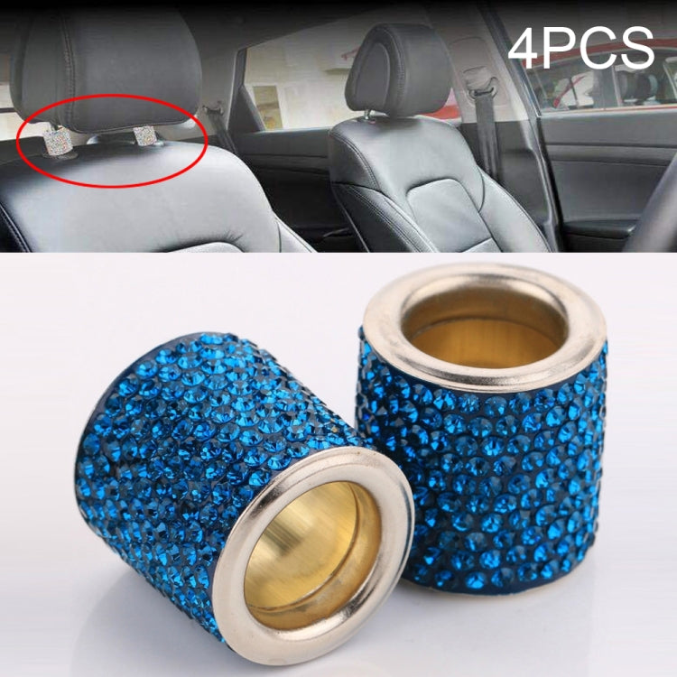 4 PCS Car Crystal Head Pillow Modified Decoration (Peacock Blue) - Seat Accessories by PMC TechLife | Online Shopping South Africa | PMC TechLife | Buy Now Pay Later Mobicred