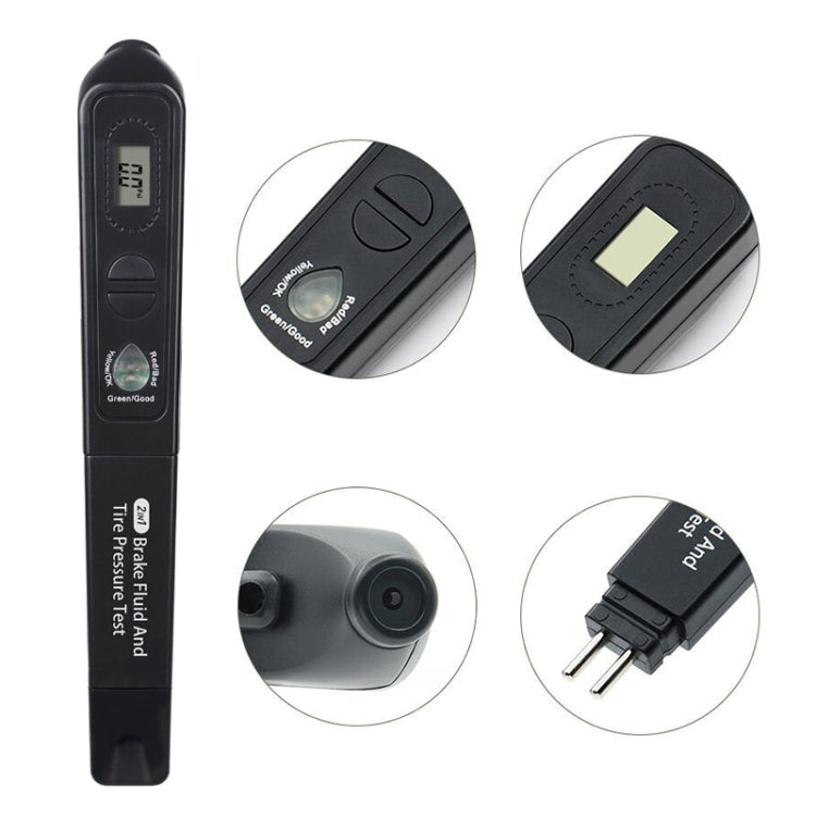 Car 2 in 1 Diagnostic Tool Brake Fluid Liquid Tire Pressure Tester - Electronic Test by PMC TechLife | Online Shopping South Africa | PMC TechLife | Buy Now Pay Later Mobicred