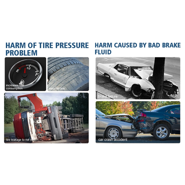 Car 2 in 1 Diagnostic Tool Brake Fluid Liquid Tire Pressure Tester - Electronic Test by PMC TechLife | Online Shopping South Africa | PMC TechLife | Buy Now Pay Later Mobicred