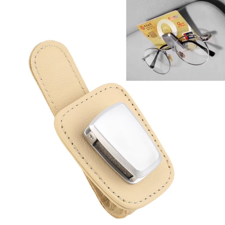 Car Multi-functional Sunglasses Clip Holder(Beige) - Sunglasses & Glasses Clips by PMC TechLife | Online Shopping South Africa | PMC TechLife | Buy Now Pay Later Mobicred