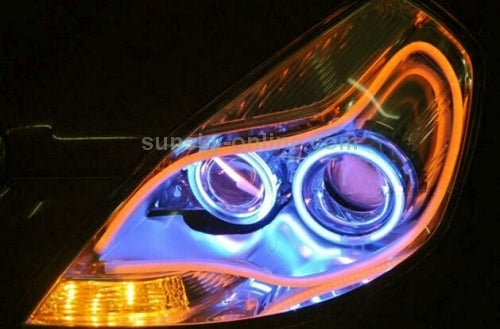 2 PCS 12V Car Daytime Running Lights Soft Article Lamp, White + Yellow Light, Length: 85cm - Running Lights by PMC TechLife | Online Shopping South Africa | PMC TechLife | Buy Now Pay Later Mobicred