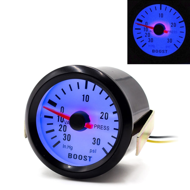 52mm 12V Universal Car Modified LED Blue Light Turbo Boost Gauge - Clocks & Car Meters by PMC Jewellery | Online Shopping South Africa | PMC Jewellery