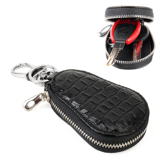 Universal Leather Crocodile Texture Waist Hanging Zipper Wallets Key Holder Bag (No Include Key)(Black) - Car Key Cases by PMC Jewellery | Online Shopping South Africa | PMC Jewellery | Buy Now Pay Later Mobicred