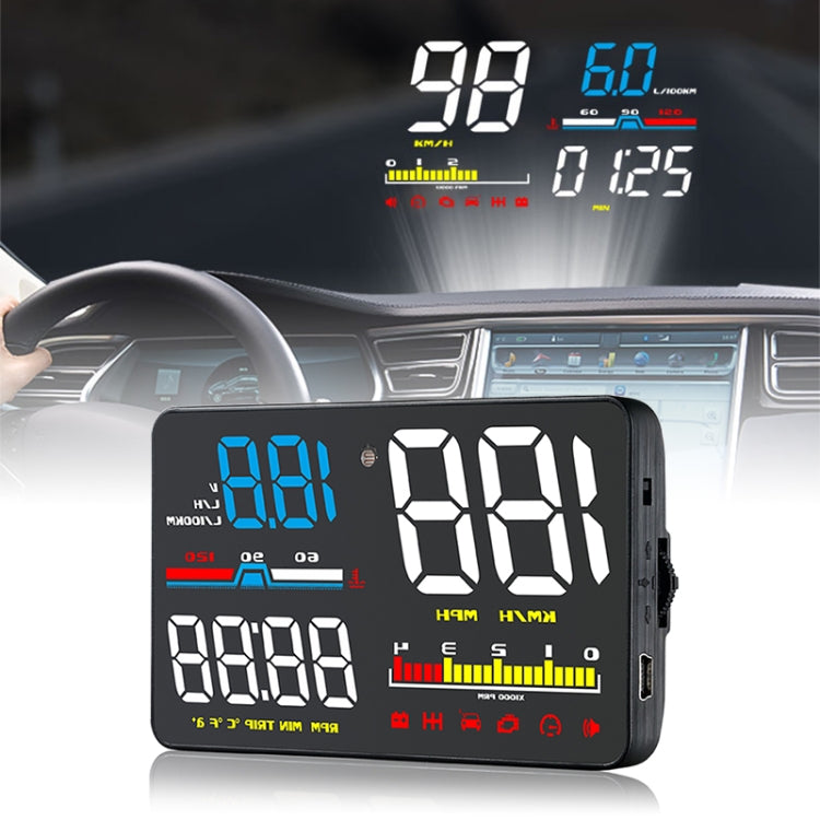 D5000 OBD2 5 inch Vehicle-mounted Head Up Display Security System, Support Car Speed / Engine Revolving Speed Display / Water Temperature / Battery Voltage / Detection and Elimination Fault Code - Head Up Display System by PMC TechLife | Online Shopping South Africa | PMC TechLife | Buy Now Pay Later Mobicred