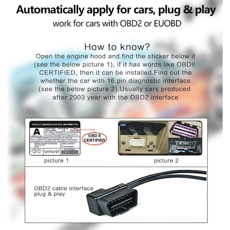 D5000 OBD2 5 inch Vehicle-mounted Head Up Display Security System, Support Car Speed / Engine Revolving Speed Display / Water Temperature / Battery Voltage / Detection and Elimination Fault Code - Head Up Display System by PMC TechLife | Online Shopping South Africa | PMC TechLife | Buy Now Pay Later Mobicred