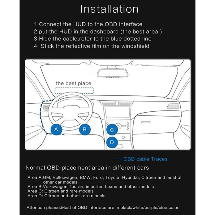 D5000 OBD2 5 inch Vehicle-mounted Head Up Display Security System, Support Car Speed / Engine Revolving Speed Display / Water Temperature / Battery Voltage / Detection and Elimination Fault Code - Head Up Display System by PMC TechLife | Online Shopping South Africa | PMC TechLife | Buy Now Pay Later Mobicred