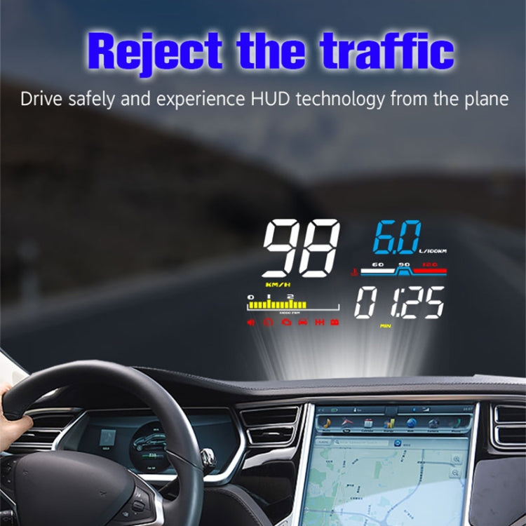 D5000 OBD2 5 inch Vehicle-mounted Head Up Display Security System, Support Car Speed / Engine Revolving Speed Display / Water Temperature / Battery Voltage / Detection and Elimination Fault Code - Head Up Display System by PMC TechLife | Online Shopping South Africa | PMC TechLife | Buy Now Pay Later Mobicred