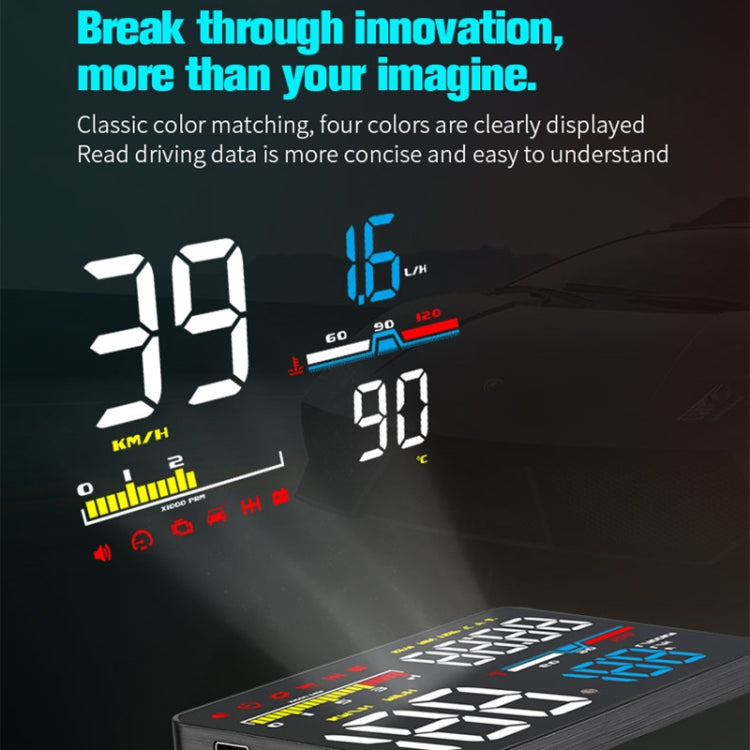 D5000 OBD2 5 inch Vehicle-mounted Head Up Display Security System, Support Car Speed / Engine Revolving Speed Display / Water Temperature / Battery Voltage / Detection and Elimination Fault Code - Head Up Display System by PMC TechLife | Online Shopping South Africa | PMC TechLife | Buy Now Pay Later Mobicred