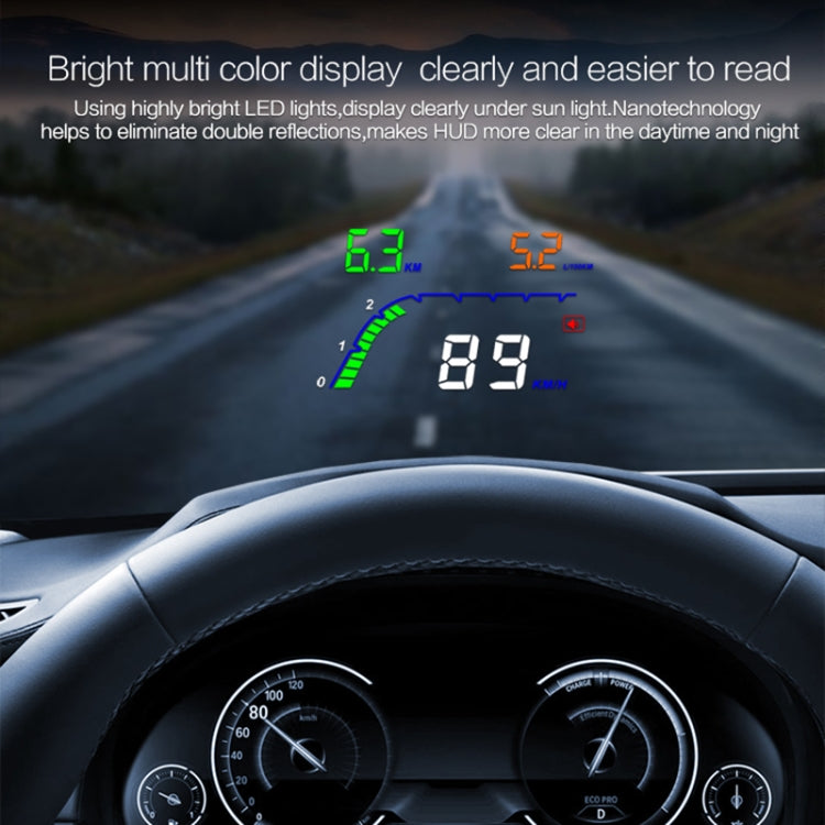 T100 OBD2 4 inch Vehicle-mounted Head Up Display Security System, Support Car Speed / Engine Revolving Speed Display / Instantaneous Fuel Consumption / Detection and Elimination Fault Code - free shipping - PMC TechLife - Order now!