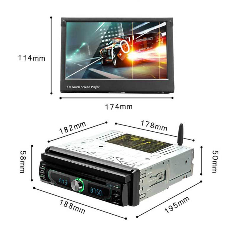 1705AD HD 7 inch 1 Din Universal Car DVD MP5 Player GPS Navigation Multimedia Player Bluetooth Stereo Radio, Support FM & WiFi, Africa Map - Car MP3 & MP4 & MP5 by PMC Jewellery | Online Shopping South Africa | PMC Jewellery | Buy Now Pay Later Mobicred