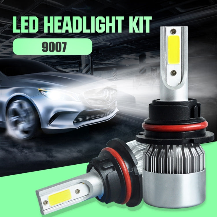 2pcs 9007 18W 1800LM 6000K Waterproof IP68 Car Auto LED Headlight with 2 COB LED Lamps, DC 9-36V(White Light) - LED Headlamps by PMC Jewellery | Online Shopping South Africa | PMC Jewellery | Buy Now Pay Later Mobicred