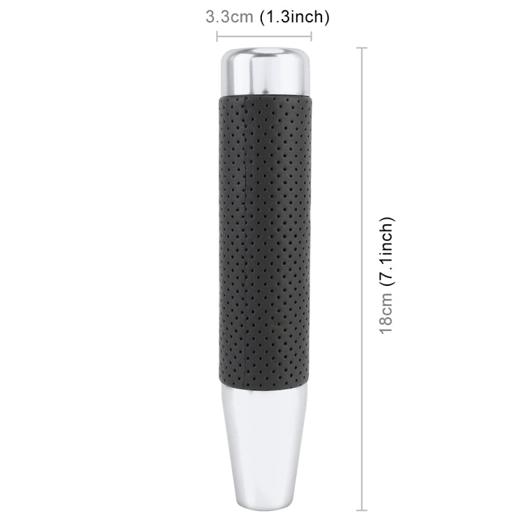 Metal Leather Long Column Car Shift Knob, Size: 18x3.3cm (Silver) - Shift Knob by PMC TechLife | Online Shopping South Africa | PMC TechLife | Buy Now Pay Later Mobicred