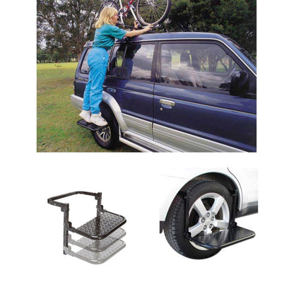 Portable Folding Car Stairs Tyre Mount Steps Ladder for Pickup Trucks, Truck, SUV - Foot Pedal by PMC Jewellery | Online Shopping South Africa | PMC Jewellery