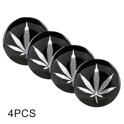 4 PCS Car-Styling Silver Leaves Pattern Metal Wheel Hub Decorative Sticker, Diameter: 5.8cm - Decorative Sticker by PMC Jewellery | Online Shopping South Africa | PMC Jewellery