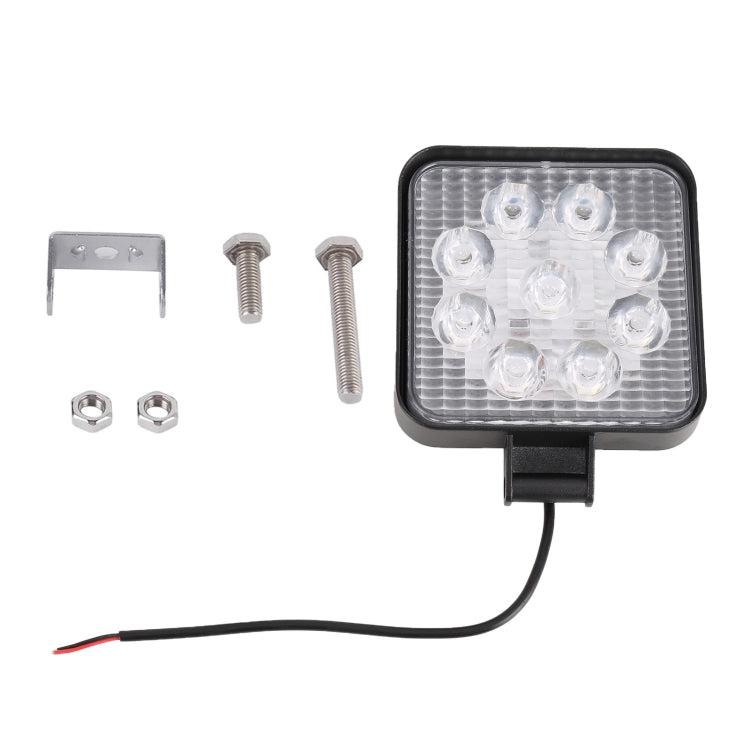 DC 10-30V 27W 2500LM 6000K Waterproof Vehicle Car Boat Marine External Work Lights Emergency Lights 30 Degrees Adjustable Spot Light LED Car Bulbs with 9 Intense Wafer LED Lights(White Light) - Work Lights by PMC Jewellery | Online Shopping South Africa | PMC Jewellery | Buy Now Pay Later Mobicred