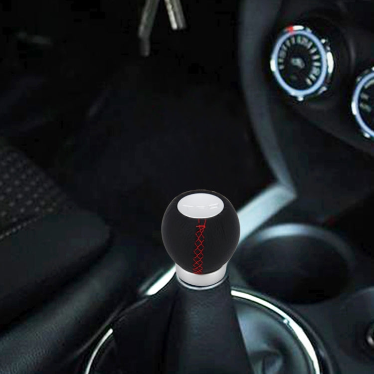 Universal Car Ball Shape Gear Shifter Lever Manual Automatic Black Leather Shift Knob Adapter - Shift Knob by PMC Jewellery | Online Shopping South Africa | PMC Jewellery