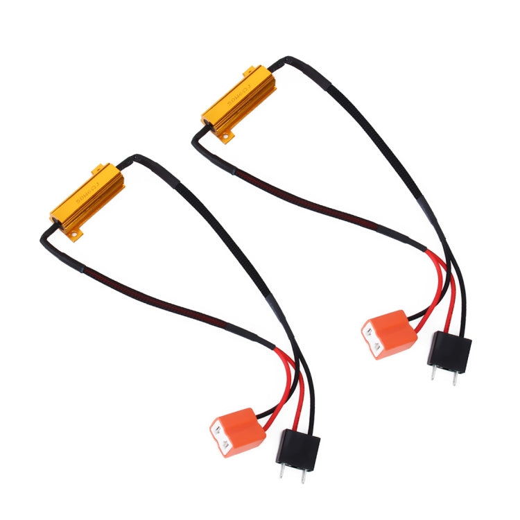 2 PCS H7 50W 6 Ohms Load Resistor Car Canbus Error Canceller Decoder Cable - free shipping - PMC TechLife - Order now!