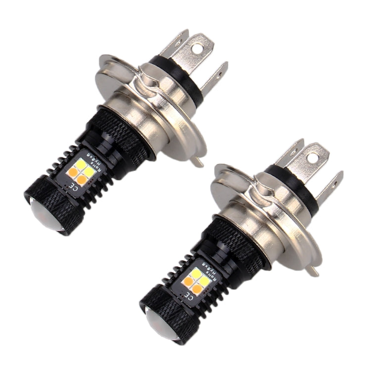 2 PCS H4 DC 12V 5W 350LM Auto Car Fog Lights with 16 SMD-3030 LED Bulbs, White + Yellow Light - Fog / Driving Lights by PMC Jewellery | Online Shopping South Africa | PMC Jewellery | Buy Now Pay Later Mobicred