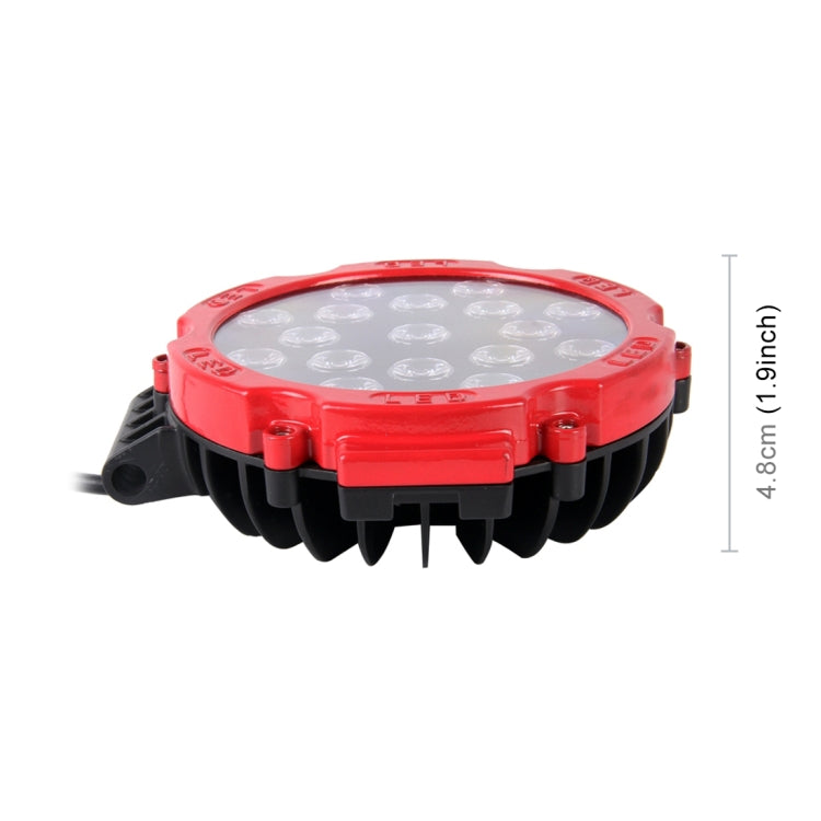 2 PCS 51W 3500LM 6500K White Light 17 LED Waterproof Car Boat Marine Work Lights Spotlight LED Bulbs, 30 Degrees Adjustable, DC 10-30V(Red) - Work Lights by PMC Jewellery | Online Shopping South Africa | PMC Jewellery | Buy Now Pay Later Mobicred