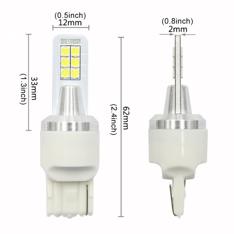 2 PCS T20 / 7440 12W 330LM Car Auto Turn Light Reversing Lights 12LEDs SMD-3030 Lamps, DC 12V-24V(Yellow Light) - Brake Lights by PMC Jewellery | Online Shopping South Africa | PMC Jewellery | Buy Now Pay Later Mobicred