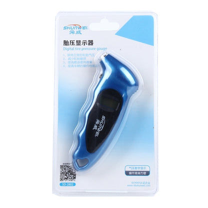 SHUNWEI SD-2802 Digital Tire Pressure Gauge 150 PSI 4 Settings for Car Truck Bicycle with Backlit LCD and Non-Slip Grip(Blue) - Tire Pressure Gauges by SHUNWEI | Online Shopping South Africa | PMC Jewellery | Buy Now Pay Later Mobicred