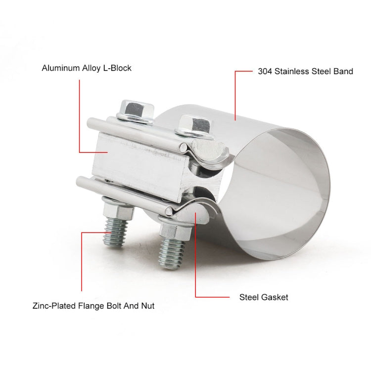 2.75 inch Car Turbo Exhaust Downpipe Stainless Steel Lap Joint Band Clamp - Booster Cable & Clip by PMC TechLife | Online Shopping South Africa | PMC TechLife | Buy Now Pay Later Mobicred