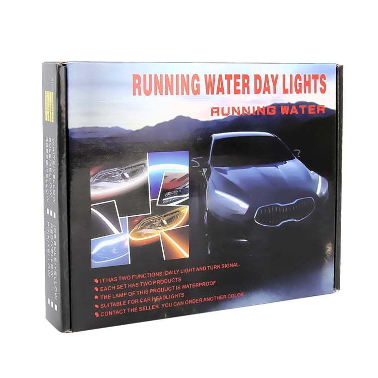 2 PCS 60cm DC12V 7.5W Ultra-thin Waterproof Car Auto Double Colors Turn Lights / Running Lights SMD-2835 LED Bulbs (Turn Lights: Yellow Light; Running Lights: Blue Light) - Running Lights by PMC Jewellery | Online Shopping South Africa | PMC Jewellery | Buy Now Pay Later Mobicred