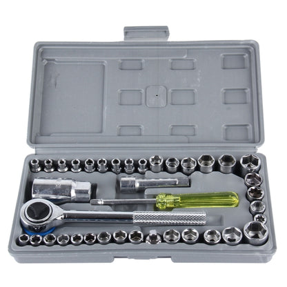 AIWA 40 PCS Automobile Motorcycle Tool Box Set Socket Wrench Sleeve Suit Hardware Auto Car Repair Tools Socket Wrenches for Precise Repair or Maintenance - Hand Tool Sets by PMC Jewellery | Online Shopping South Africa | PMC Jewellery | Buy Now Pay Later Mobicred