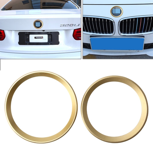 2 PCS/Set Zinc Alloy Steering Wheel Decoration Ring Sticker Logo Car Styling Modification Car Front Logo Ring Decoration Rear Cover Trim Hood Emblem Rings for BMW 3 Series(Gold) - Decoration Rings by PMC Jewellery | Online Shopping South Africa | PMC Jewellery | Buy Now Pay Later Mobicred