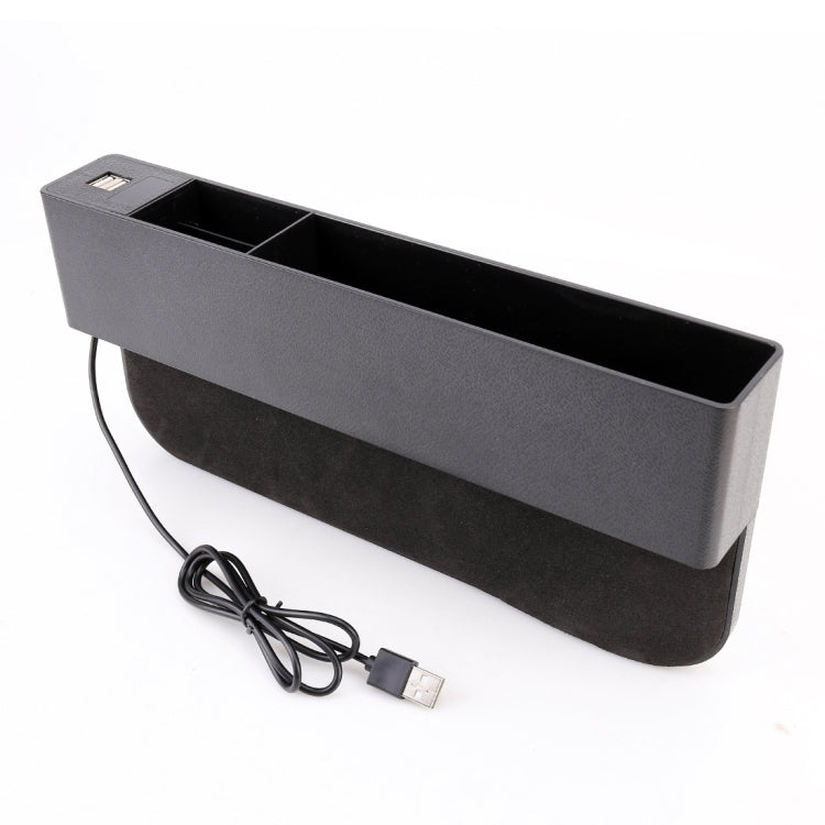 Universal Car Multi-functional Charger Console Side Pocket Seat Gap Side Storage Box, with 2 USB Ports(Black) - Stowing Tidying by PMC Jewellery | Online Shopping South Africa | PMC Jewellery | Buy Now Pay Later Mobicred