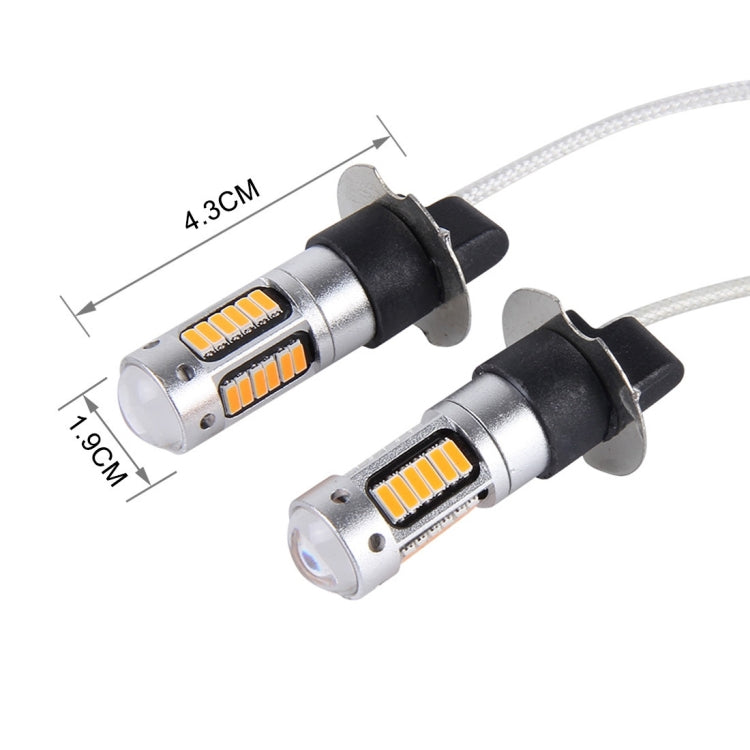 2 PCS H3 10W 30 SMD-4014 LEDs Car Fog Light, DC 12V(Orange Light) - Fog / Driving Lights by PMC TechLife | Online Shopping South Africa | PMC TechLife | Buy Now Pay Later Mobicred
