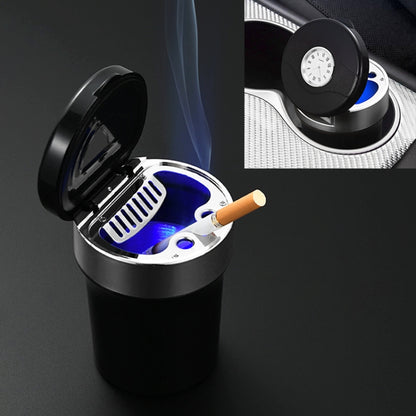 Multi-function Portable Creative LED Car Cigarette Ash Tray Ashtray with Clock(Silver) - Ashtrays by PMC Jewellery | Online Shopping South Africa | PMC Jewellery | Buy Now Pay Later Mobicred