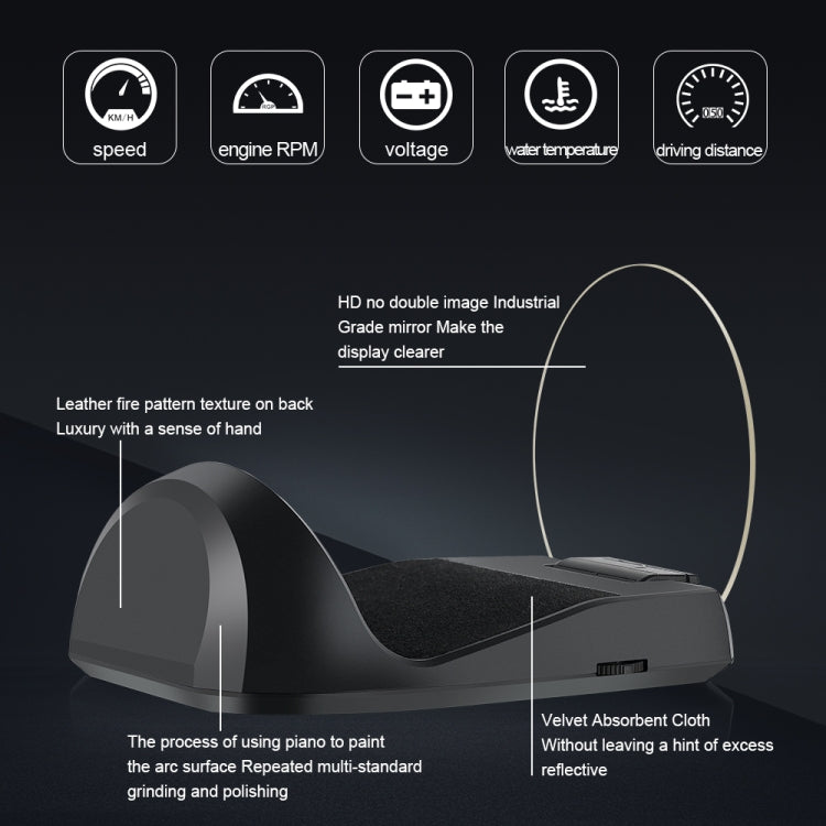 C700 2.6 inch Universal Car OBD2 HUD Vehicle-mounted Head Up Display - Head Up Display System by PMC TechLife | Online Shopping South Africa | PMC TechLife | Buy Now Pay Later Mobicred