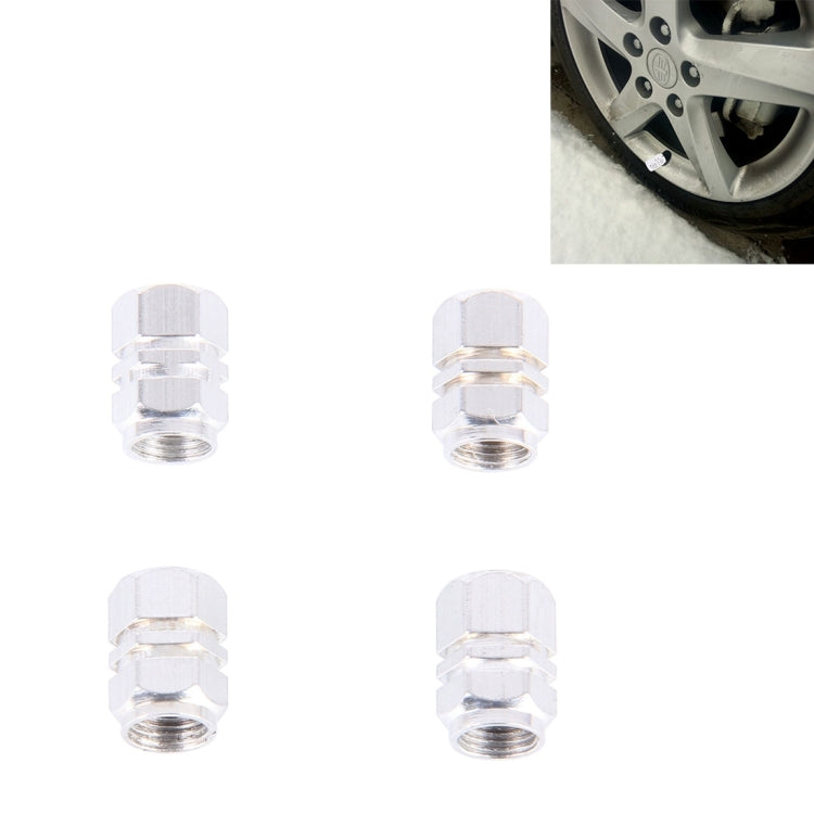 4PCS SA Metal Plated Hexagon Shape Universal Tire Valve Stem Cap(Silver) - free shipping - PMC TechLife - Order now!