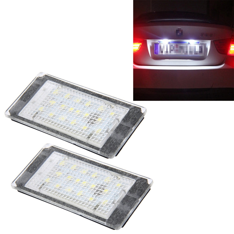 2 PCS License Plate Light with 18  SMD-3528 Lamps for BMW E46 2D M3 1998-2003,2W 120LM,6000K, DC12V (White Light) - License Plate Lights by PMC Jewellery | Online Shopping South Africa | PMC Jewellery | Buy Now Pay Later Mobicred