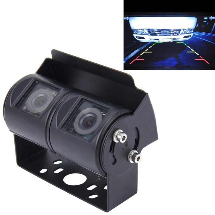 Dual Head Universal 720×540 Effective Pixel, NTSC 60HZ CCD Waterproof Car Rear View Backup Camera With 24 LED Lamps(Black) - Rear View Cameras by PMC Jewellery | Online Shopping South Africa | PMC Jewellery | Buy Now Pay Later Mobicred