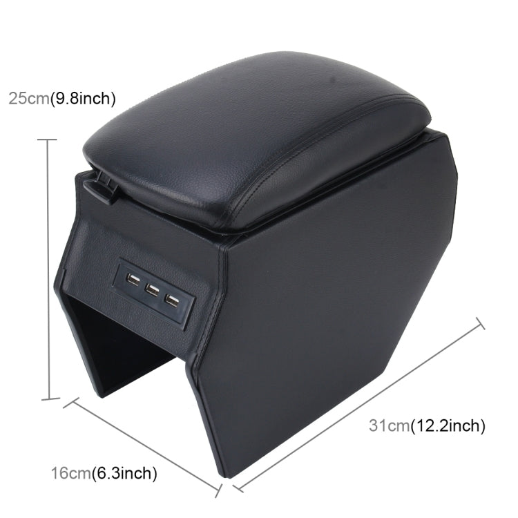 Car ABS Leather Wrapped  Armrest Box with Fast Charge USB Holes and Cables for Peugeot 2008 - Stowing Tidying by PMC Jewellery | Online Shopping South Africa | PMC Jewellery | Buy Now Pay Later Mobicred